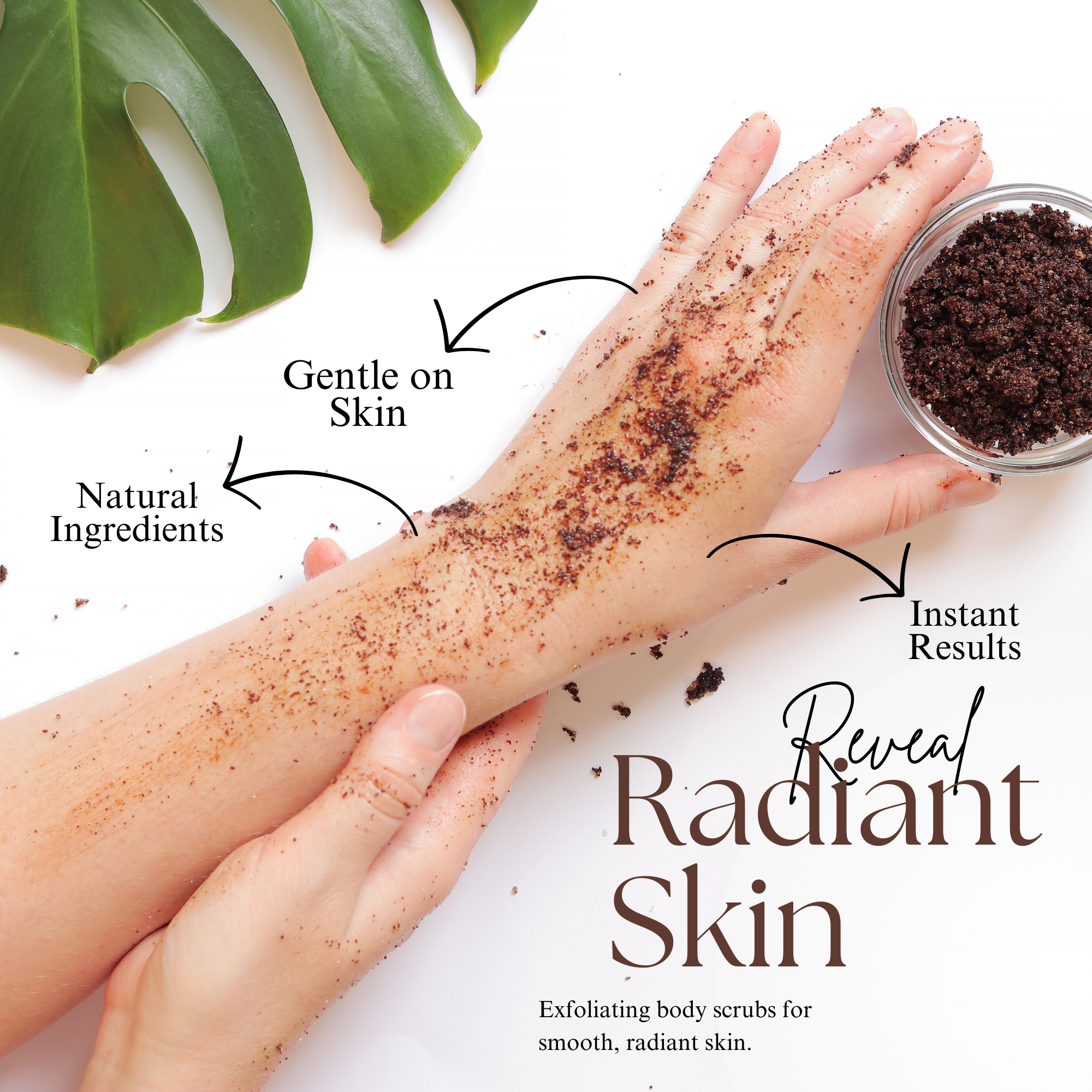 Coffee Body Scrub – Exfoliating & Moisturizing with Natural Ingredients – Sugar, Coffee, Almond Oil & Honey – Deep Cleansing & Hydration for Smooth, Radiant Skin – 8oz