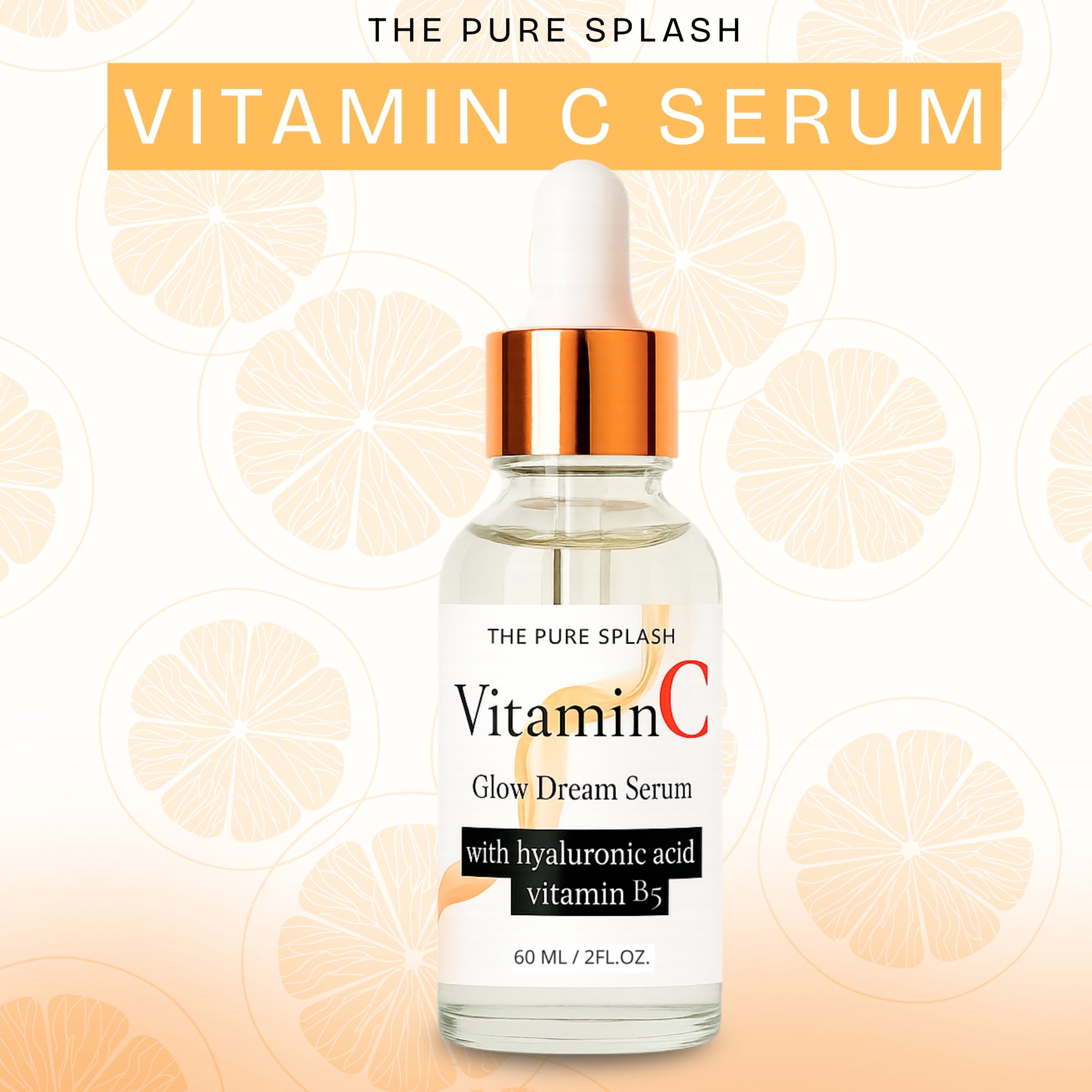 Vitamin C Face Serum 10% – with Hyaluronic Acid & Vitamin B5 – Brightening Glow Serum for Face – Lightweight, Non-Greasy, Fragrance-Free – 60ml