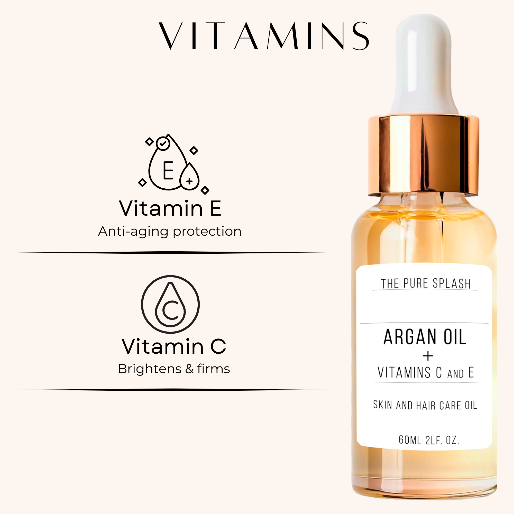 Argan Oil for Skin and Hair – Hydrating, Repairing, Non-Greasy Lightweight Oil with Vitamins C and E – Natural Moisturizer, Hair Serum, and Skin Glow Treatment – 2oz 