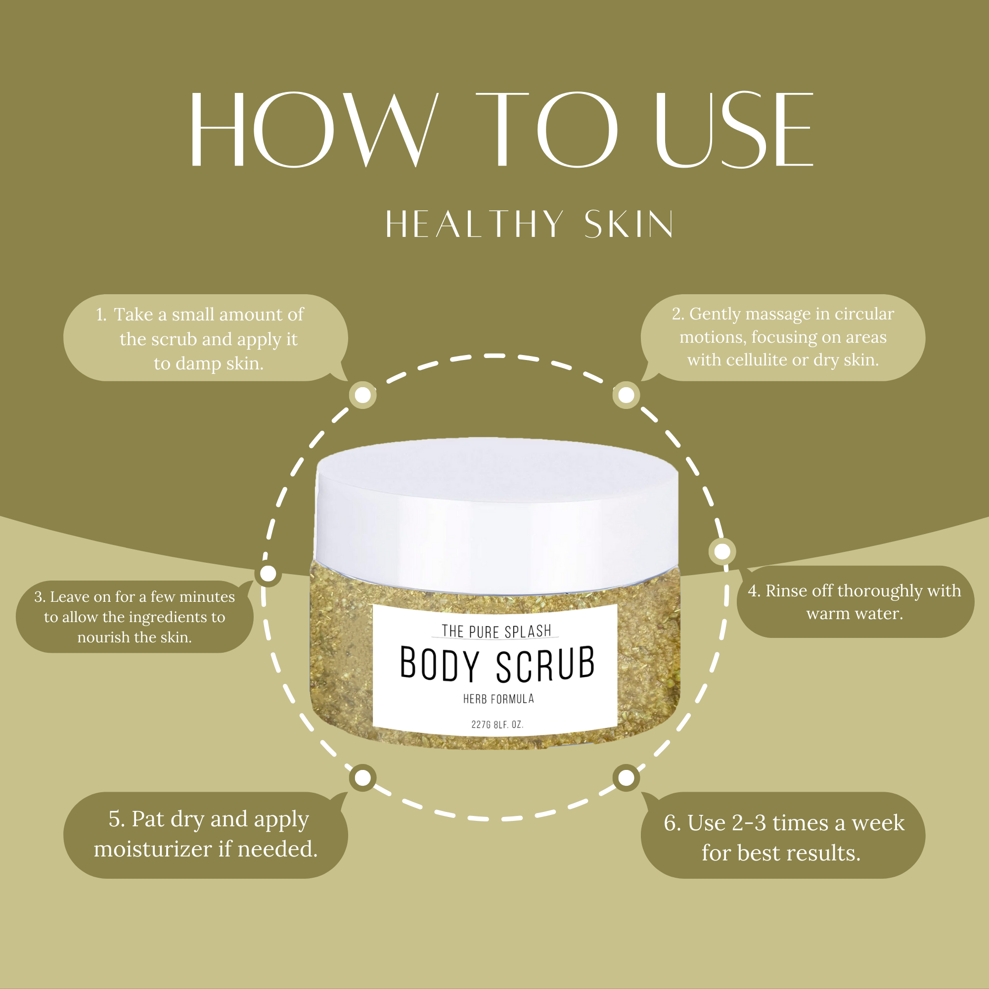 Herbal Body Scrub – Natural Exfoliating Scrub with Chamomile, Flax Seeds, Oat & Almond Oil | Deep Cleansing & Hydration | Smooths & Nourishes Skin | 8oz
