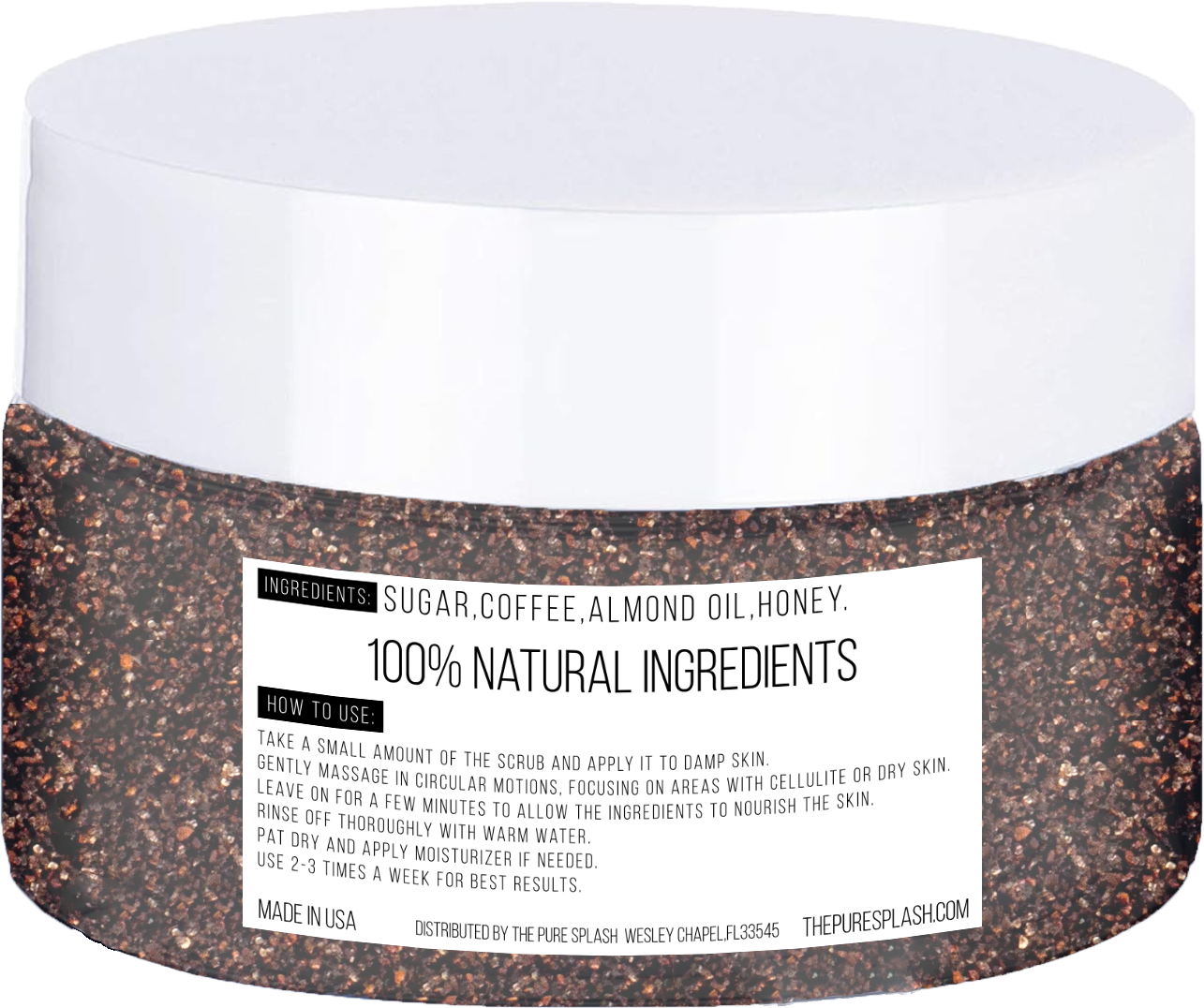 Coffee Body Scrub – Exfoliating & Moisturizing with Natural Ingredients – Sugar, Coffee, Almond Oil & Honey – Deep Cleansing & Hydration for Smooth, Radiant Skin – 8oz