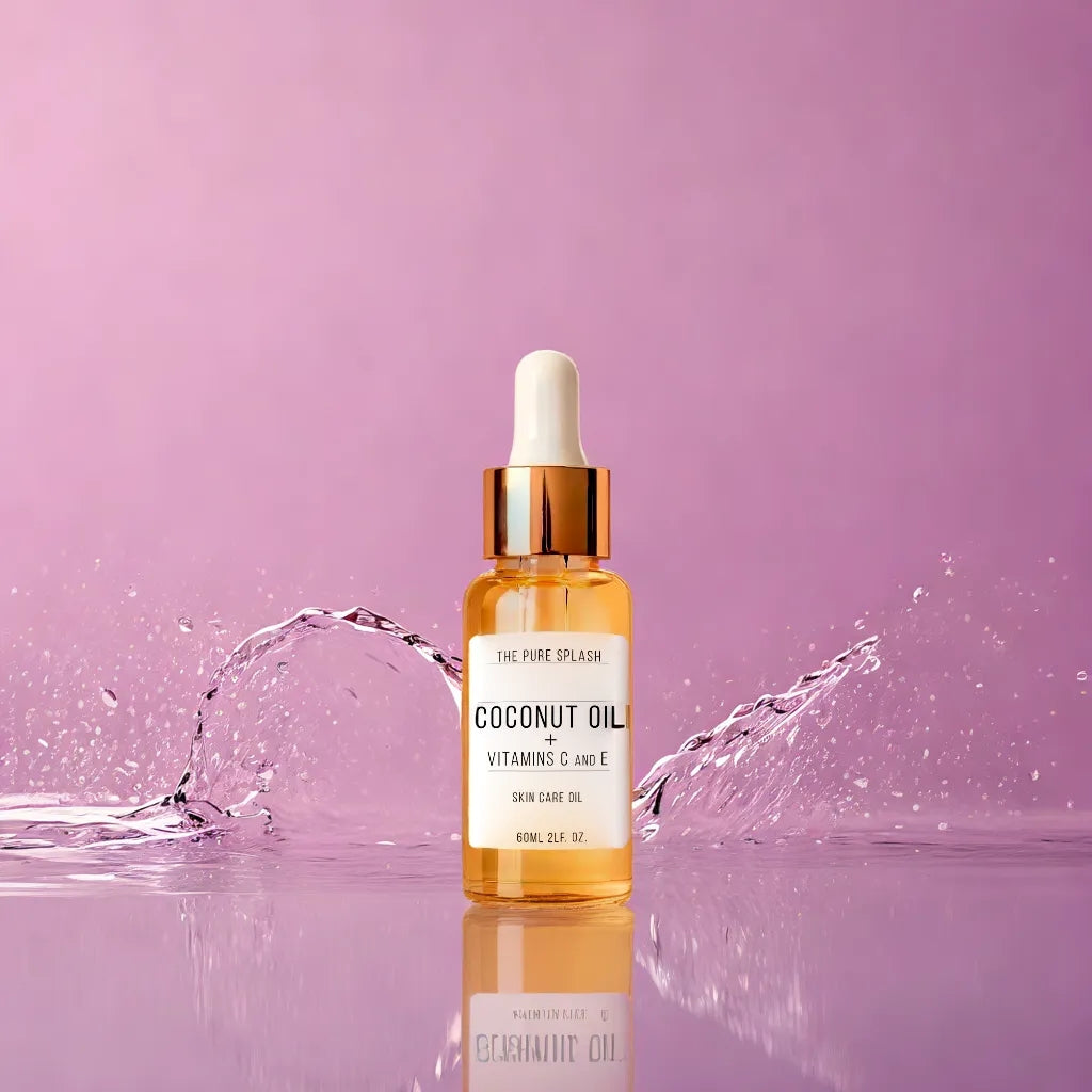 Coconut Oil with Vitamins C and E – Natural Skin Care Oil | Hydrating, Brightening & Anti-Aging for Face, Body, and Hands | Non-Greasy Formula | 60ml