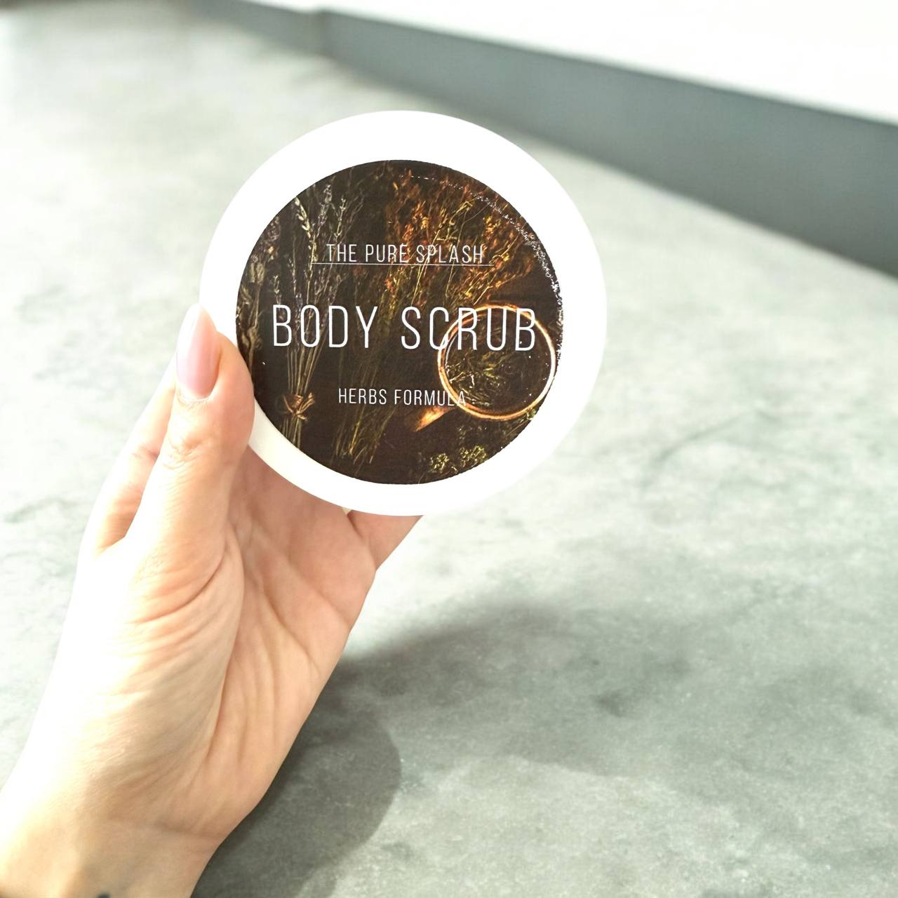 Herbal Body Scrub – Natural Exfoliating Scrub with Chamomile, Flax Seeds, Oat & Almond Oil | Deep Cleansing & Hydration | Smooths & Nourishes Skin | 8oz